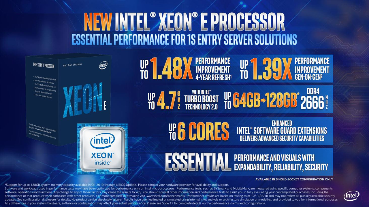 Сравнение производительности процессора Intel Xeon E (Coffee Lake)